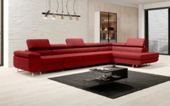 Designer Ecksofa Maxi mit Schlaf - und Klappfunktion in Kunstleder