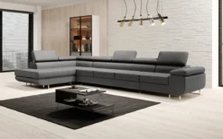 Designer Ecksofa Maxi mit Schlaf - und Klappfunktion in Kunstleder