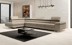 Designer Ecksofa Maxi mit Schlaf - und Klappfunktion in Kunstleder