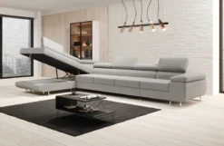 Designer Ecksofa Maxi mit Schlaf - und Klappfunktion in Bouclé