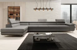 Designer Ecksofa Maxi mit Schlaf - und Klappfunktion in Bouclé