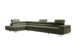 Designer Ecksofa Maxi mit Schlaf - und Klappfunktion in Bouclé