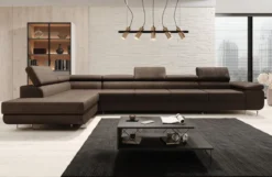 Designer Ecksofa Maxi mit Schlaf - und Klappfunktion in Bouclé