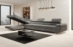 Designer Ecksofa Maxi mit Schlaf - und Klappfunktion in Cord