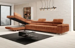 Designer Ecksofa Maxi mit Schlaf - und Klappfunktion in Cord