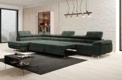 Designer Ecksofa Maxi mit Schlaf - und Klappfunktion in Cord