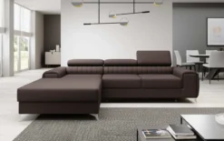 Designer Ecksofa Melinda mit Schlaf- und Klappfunktion