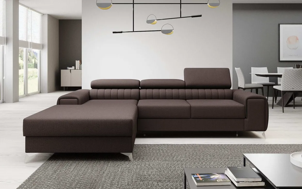 Designer Ecksofa Melinda mit Schlaf- und Klappfunktion