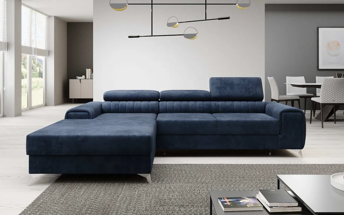 Designer Ecksofa Melinda mit Schlaf- und Klappfunktion