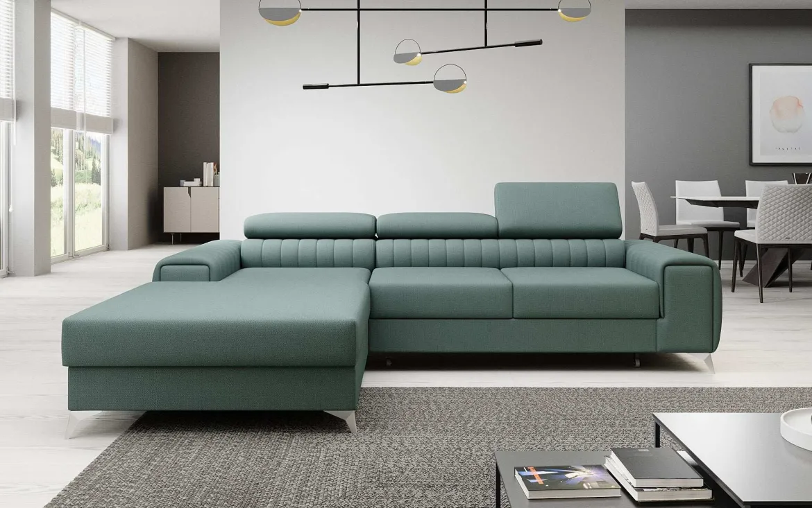 Designer Ecksofa Melinda mit Schlaf- und Klappfunktion