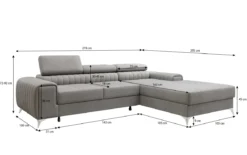 Designer Ecksofa Melinda mit Schlaf- und Klappfunktion
