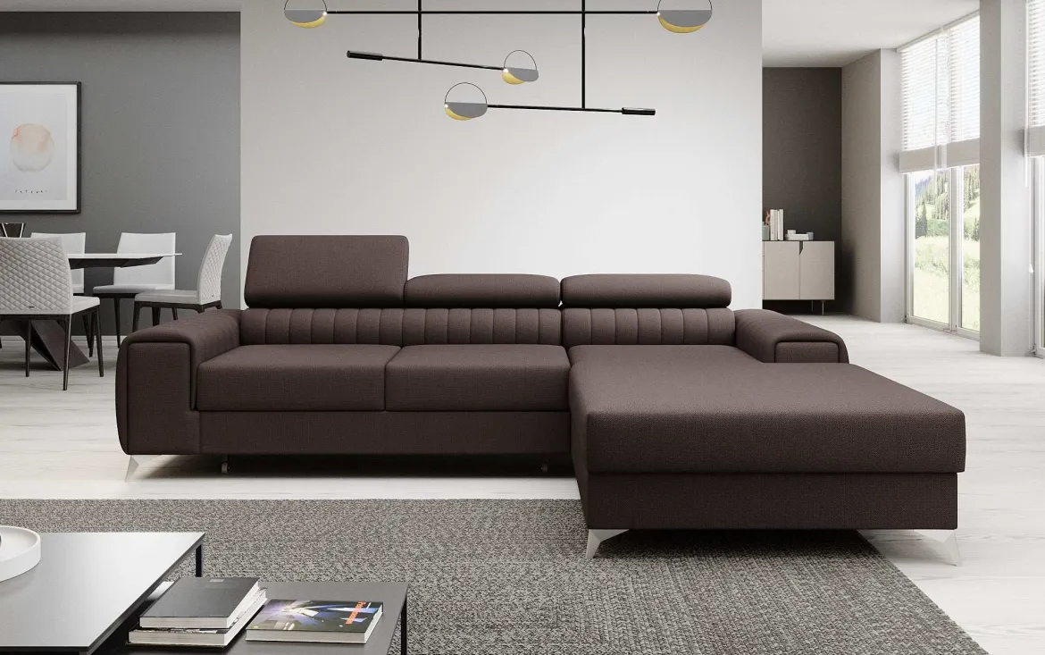 Designer Ecksofa Melinda mit Schlaf- und Klappfunktion