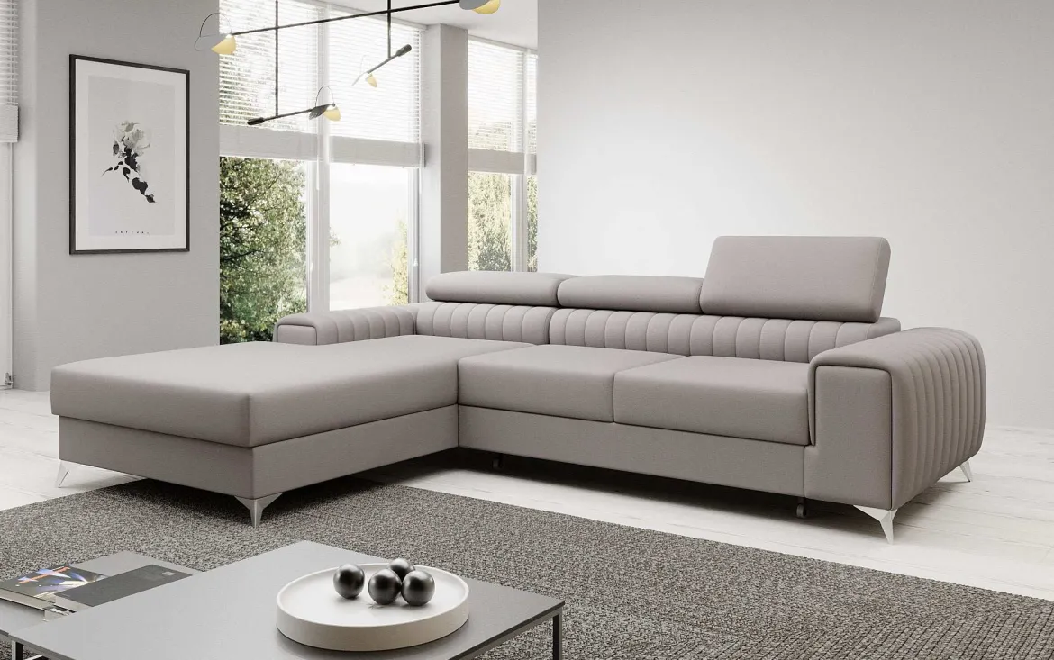 Designer Ecksofa Melinda mit Schlaf- und Klappfunktion