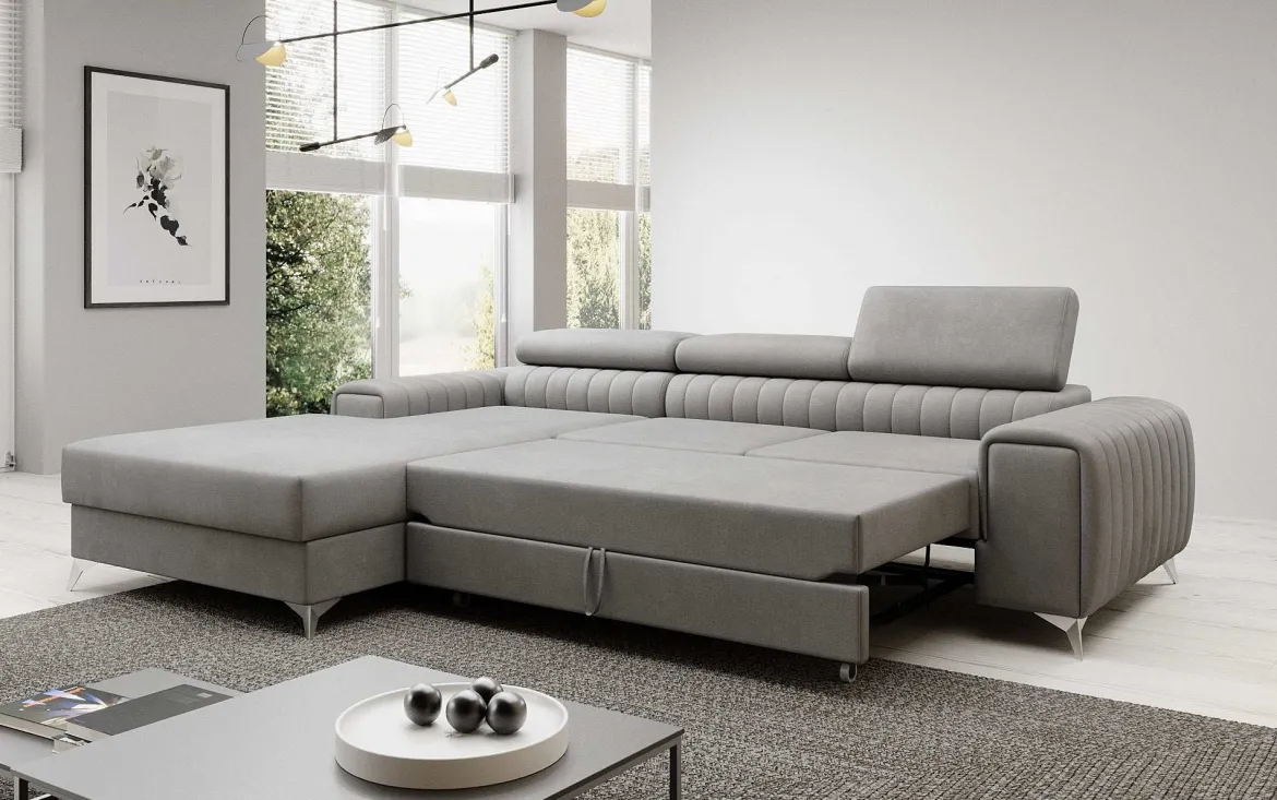 Designer Ecksofa Melinda mit Schlaf- und Klappfunktion