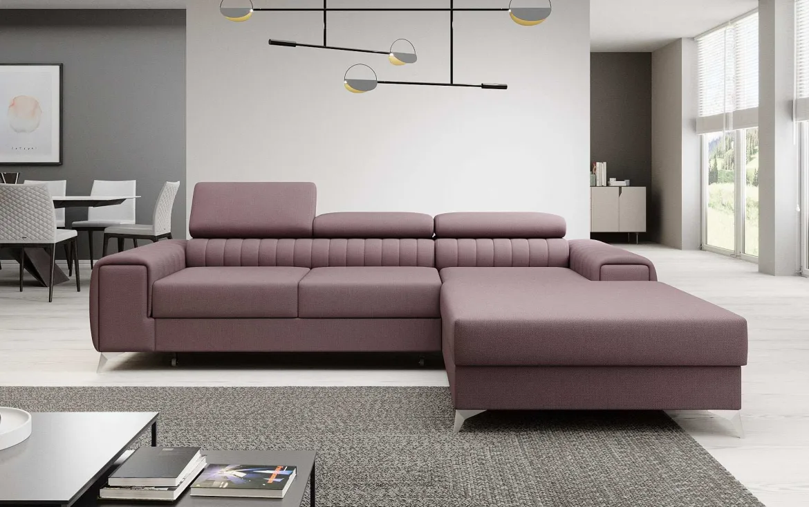 Designer Ecksofa Melinda mit Schlaf- und Klappfunktion
