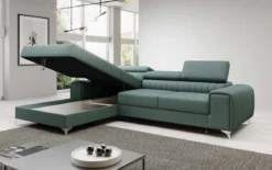 Designer Ecksofa Melinda mit Schlaf- und Klappfunktion