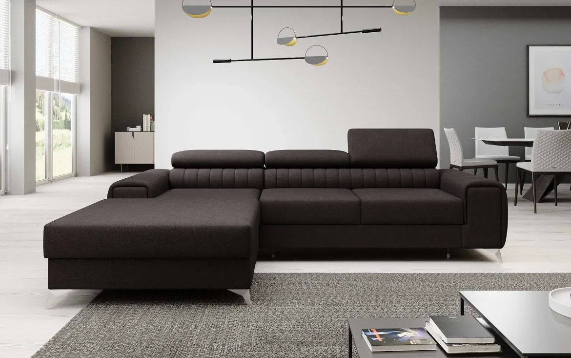 Designer Ecksofa Melinda mit Schlaf- und Klappfunktion