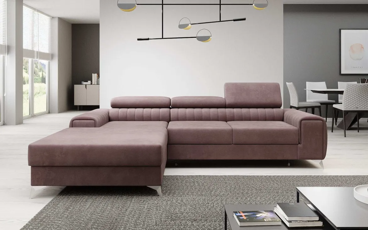 Designer Ecksofa Melinda mit Schlaf- und Klappfunktion