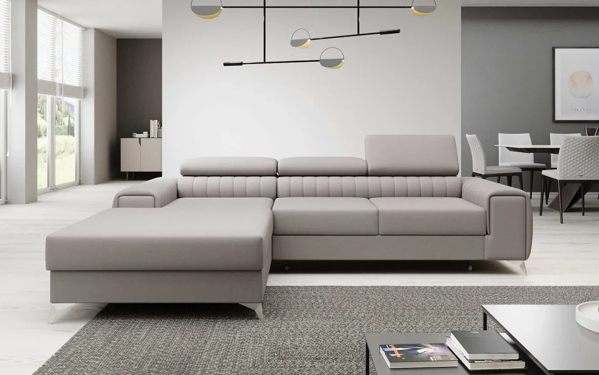Designer Ecksofa Melinda mit Schlaf- und Klappfunktion