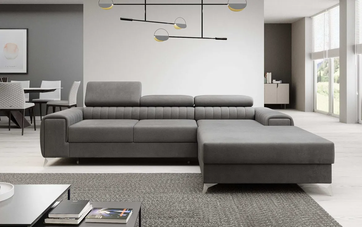 Designer Ecksofa Melinda mit Schlaf- und Klappfunktion