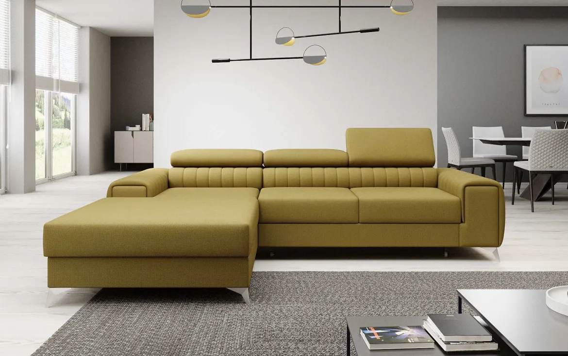 Designer Ecksofa Melinda mit Schlaf- und Klappfunktion