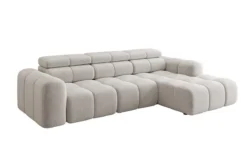 Designer Ecksofa Mia mit elektrischer Sitzerweiterung in Chenille