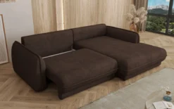 Designer Ecksofa Mojave II Stoff mit Schlaffunktion und Stauraum
