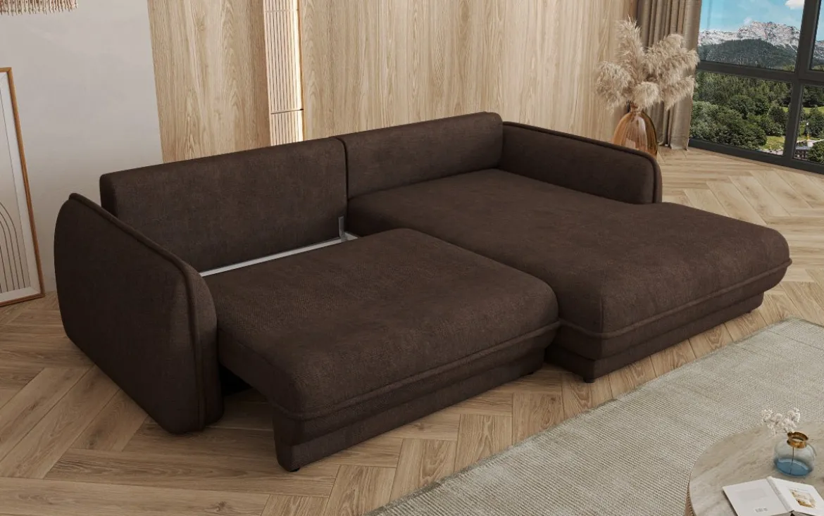Designer Ecksofa Mojave II Stoff mit Schlaffunktion und Stauraum