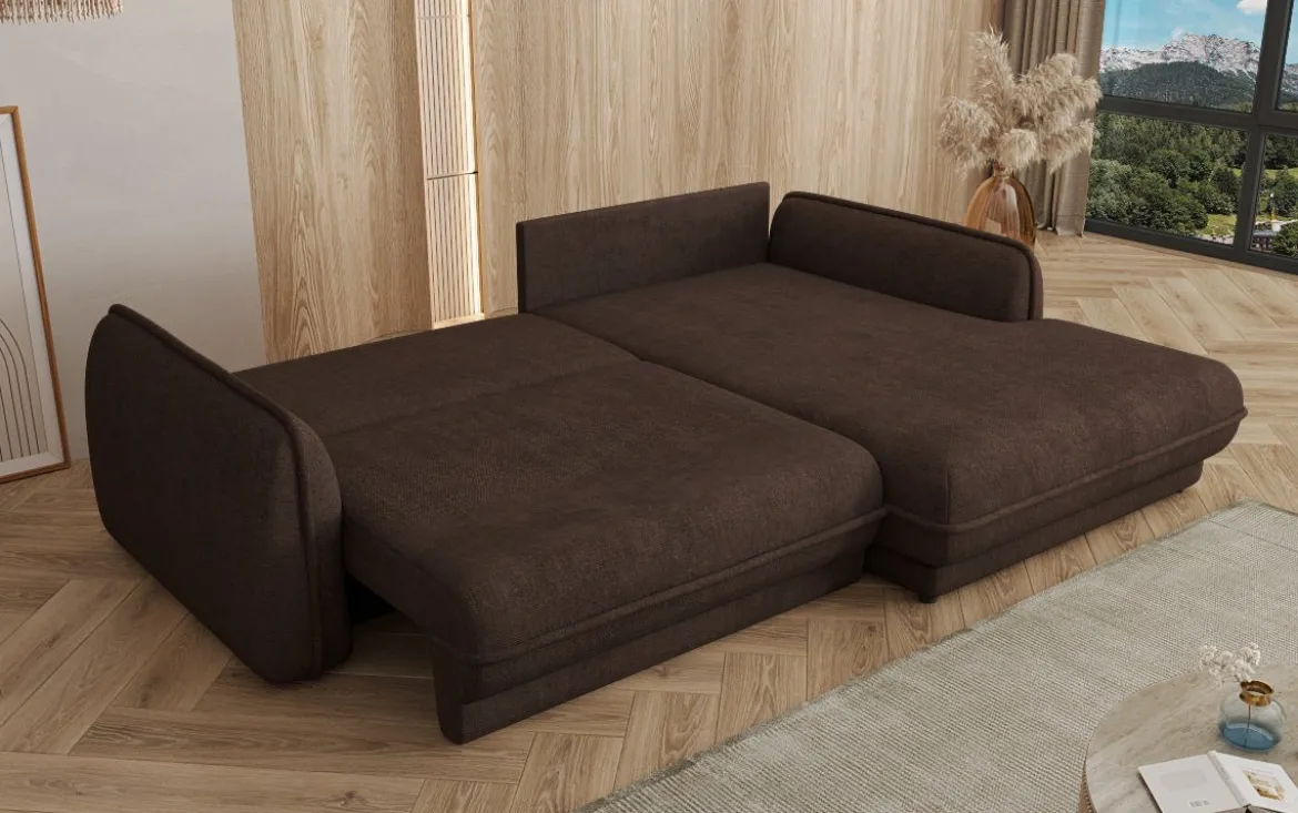 Designer Ecksofa Mojave II Stoff mit Schlaffunktion und Stauraum