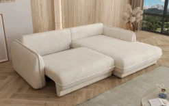 Designer Ecksofa Mojave II Stoff mit Schlaffunktion und Stauraum
