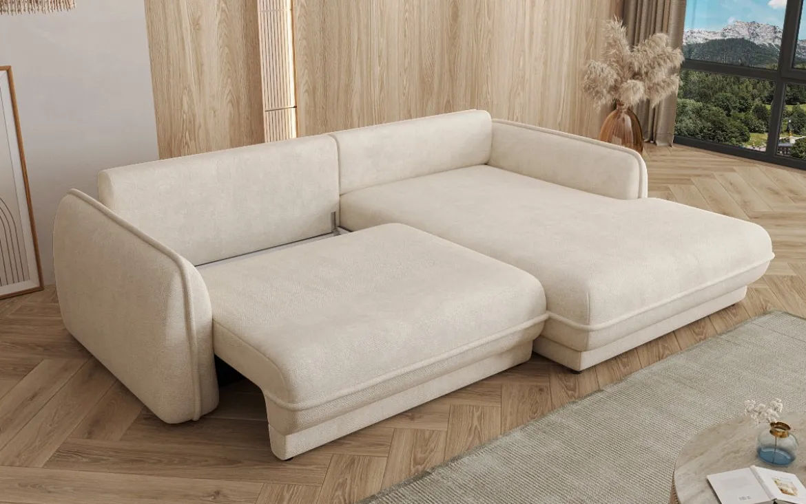 Designer Ecksofa Mojave II Stoff mit Schlaffunktion und Stauraum