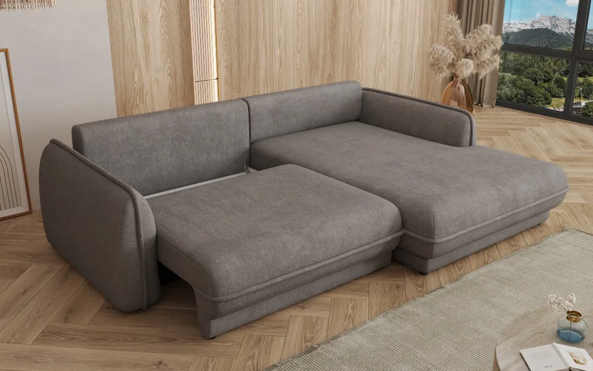 Designer Ecksofa Mojave II Stoff mit Schlaffunktion und Stauraum