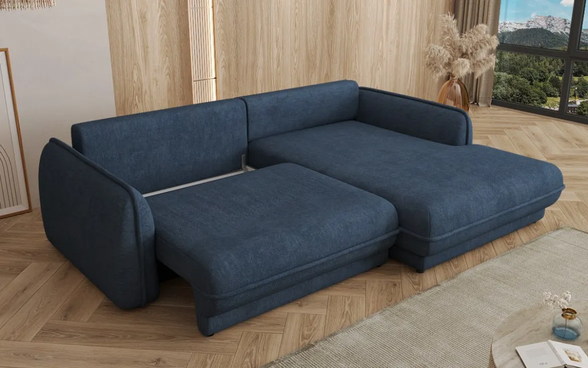Designer Ecksofa Mojave II Stoff mit Schlaffunktion und Stauraum