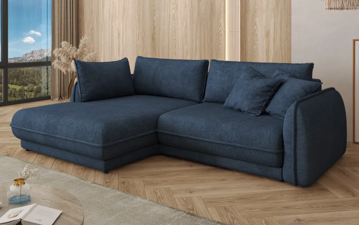 Designer Ecksofa Mojave II Stoff mit Schlaffunktion und Stauraum