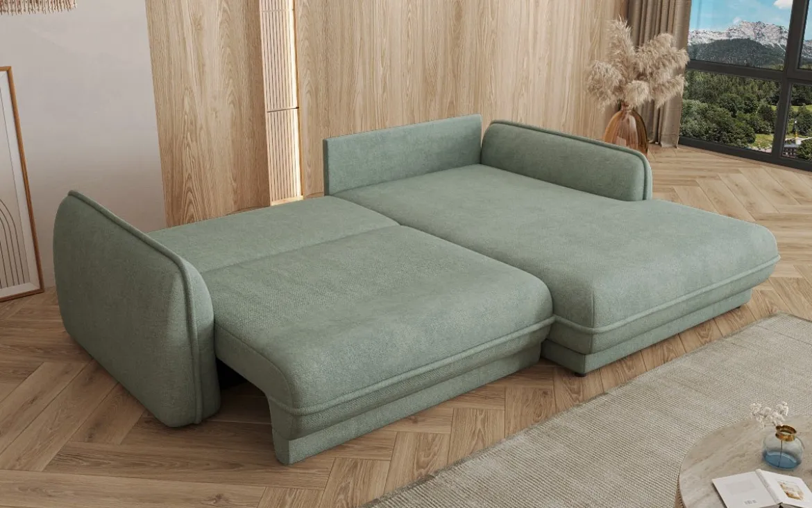 Designer Ecksofa Mojave II Stoff mit Schlaffunktion und Stauraum