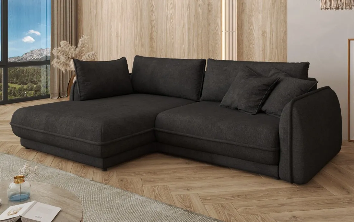 Designer Ecksofa Mojave II Stoff mit Schlaffunktion und Stauraum