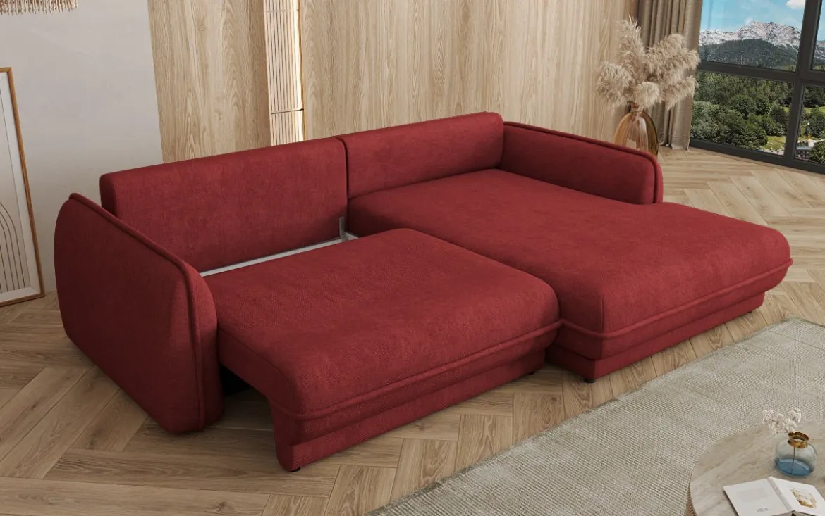 Designer Ecksofa Mojave II Stoff mit Schlaffunktion und Stauraum