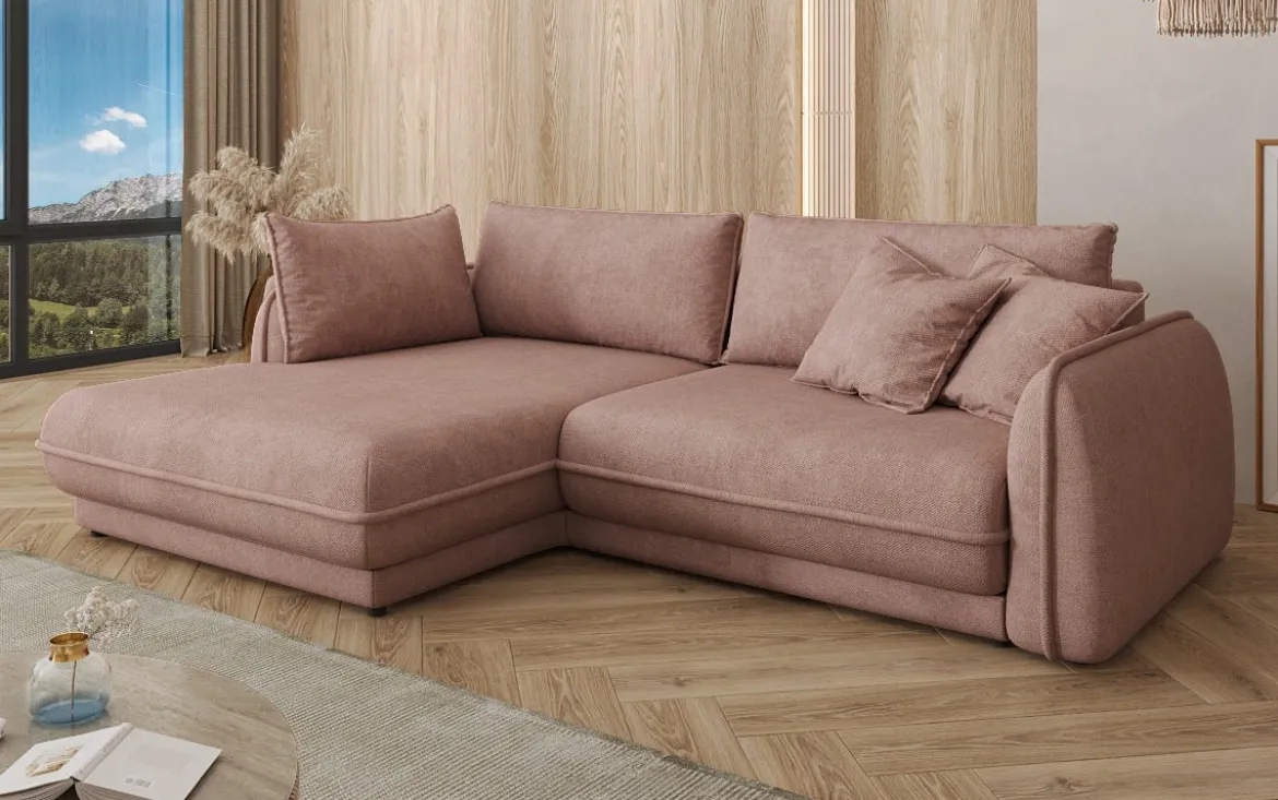 Designer Ecksofa Mojave II Stoff mit Schlaffunktion und Stauraum