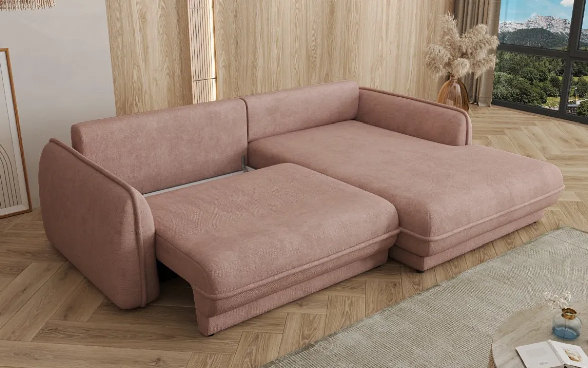 Designer Ecksofa Mojave II Stoff mit Schlaffunktion und Stauraum