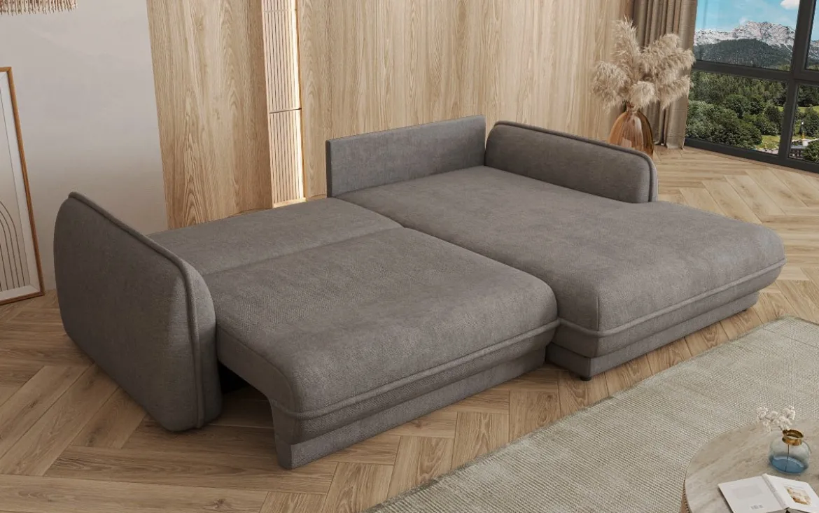 Designer Ecksofa Mojave II Stoff mit Schlaffunktion und Stauraum