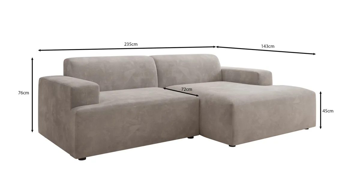 Designer Ecksofa Monza in Samt