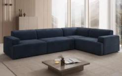 Designer Ecksofa Monza Wohnlandschaft in Samt