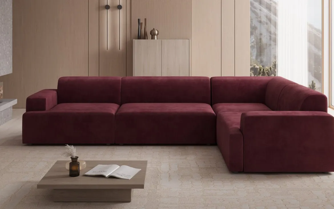 Designer Ecksofa Monza Wohnlandschaft in Samt
