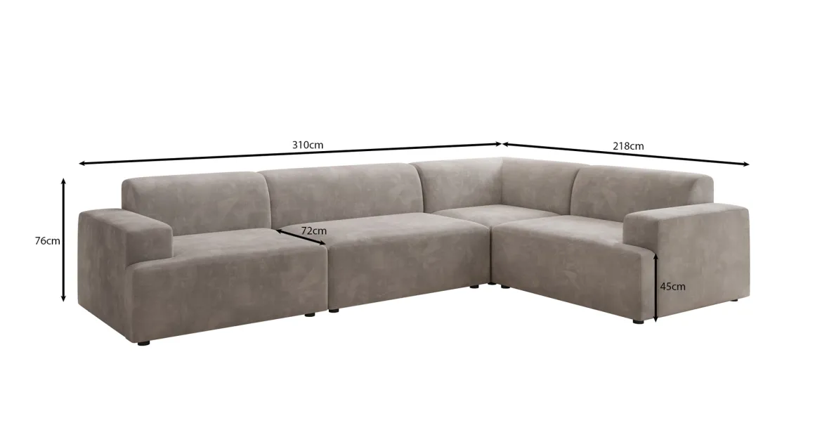 Designer Ecksofa Monza Wohnlandschaft in Samt