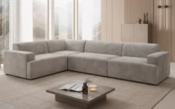 Designer Ecksofa Monza Wohnlandschaft in Samt