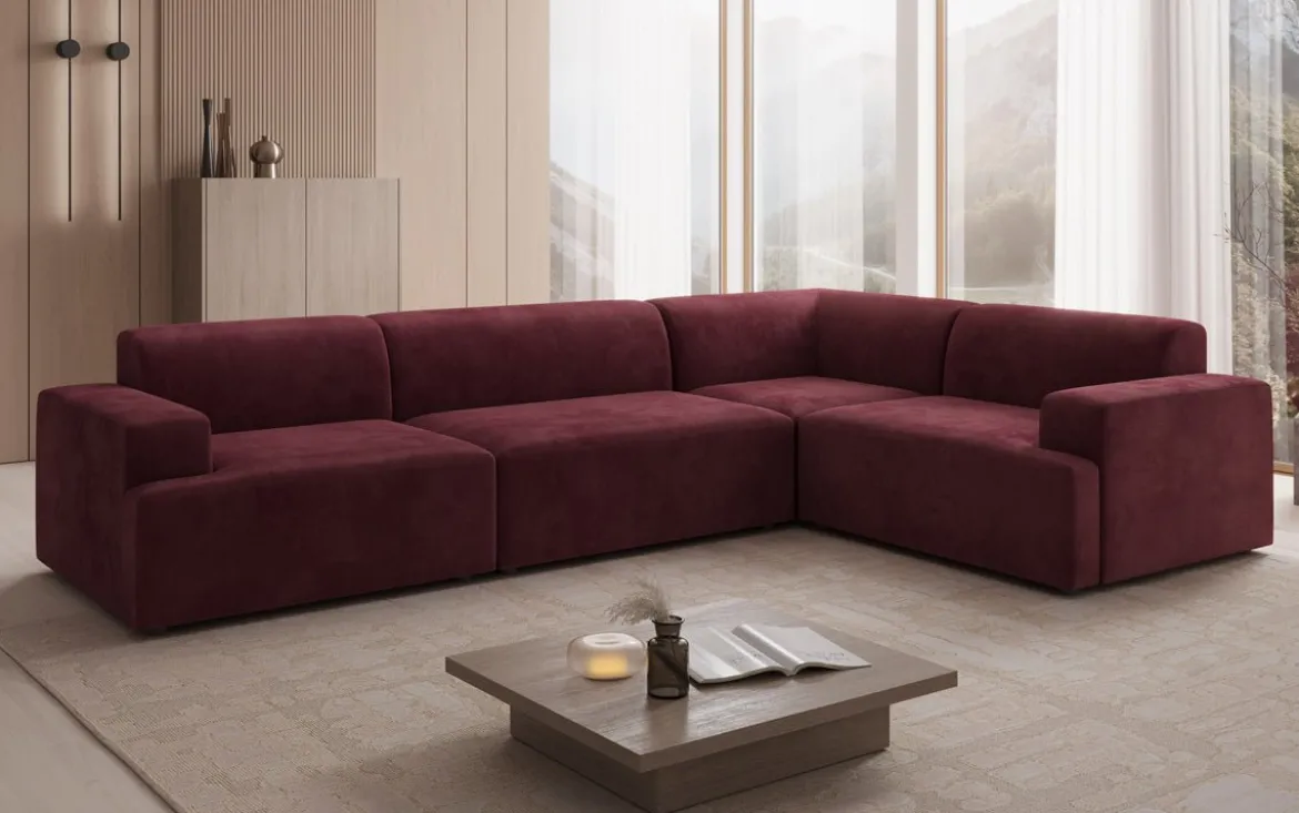 Designer Ecksofa Monza Wohnlandschaft in Samt
