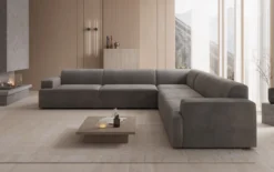 Designer Ecksofa Monza Wohnlandschaft XXL in Samt