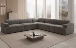 Designer Ecksofa Monza Wohnlandschaft XXL in Samt