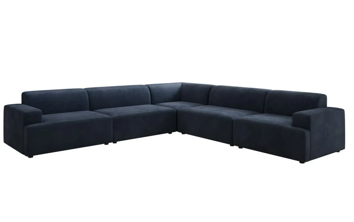 Designer Ecksofa Monza Wohnlandschaft XXL in Samt