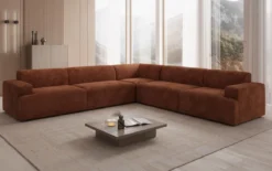 Designer Ecksofa Monza Wohnlandschaft XXL in Cord